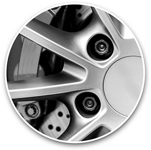 Vinyl Stickers (Set of 2) 15cm (bw) - Red Brake Caliper Alloy Wheel Car Decals for Laptops,Tablets,Luggage,Scrap Booking,Fridges #36767