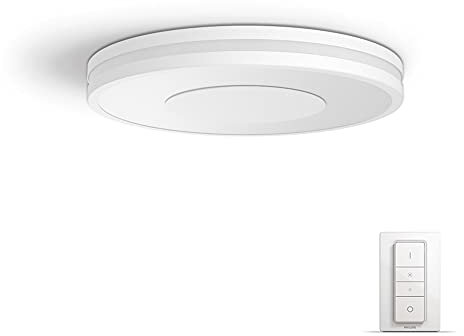 Philips Hue – Lámpara inteligente, Hue Being, Plafón LED Inteligente, Luz Blanca de Cálida a Fría, Compatible con Alexa y Google Home, Color Blanco