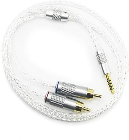 HansnBy 4,4 mm Maschio Simmetrico su Due RCA Cavo Adattatore Audio Compatibile con Sony WM1A / 1Z, PHA-2A Digital Audio Player