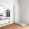 WALK IN Parete Doccia Movibile Girevole Verso Interno e Esterno 65x195 cm in Vetro 6 mm Temperato Anticalcare Satinato Opaco Telaio Cromato Lucido