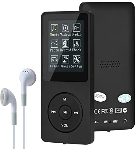 MP3/MP4 Player, Lychee Upgrade, 8 GB Digitaler Musik-Player, Tragbarer HiFi-Sound Mit Video/Sprachaufnahme/FM-Radio/E-Book-Reader, Unterstützt Bis Zu 64 GB (Schwarz)