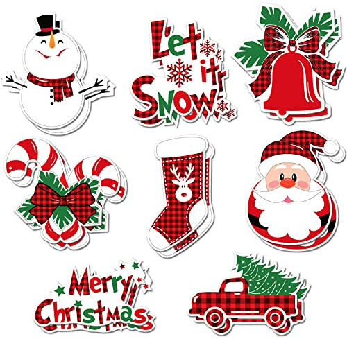 16 Pcs Christmas Magnets Set Refrigerator Holiday Magnets Decorative Christmas Fridge Magnets Santa Snowman Vintage Dishwasher Magnet Xmas Magnets for Refrigerator Kitchen Metal Door Decor (Classic)