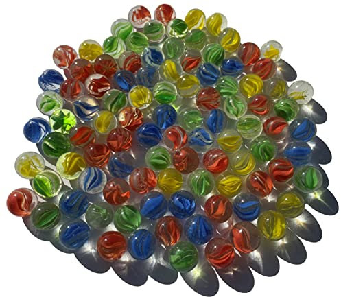 FAIRY TAIL & GLITZER FEE 95 Stück 500g Bunte Glasmurmeln Murmeln 16mm Glas-Steine Murmel Vasen-Füllungen transparent Murmeln Glitzersteine Dekoschalen Murmelspiel Glas