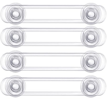 Baby Safety Cupboard Locks, 4 Packs Child Cabinets Safety Lock Baby Proofing for Toilet, Draw,Refrigerator, Ovens Transparent
