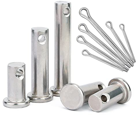 CONPHERON Einloch Gabelbolzen Flachkopf Lastösenbolzen Edelstahl Flach Kopf Scharnierstifte Satz met Splinte (M6×30mm, 10 Satz)