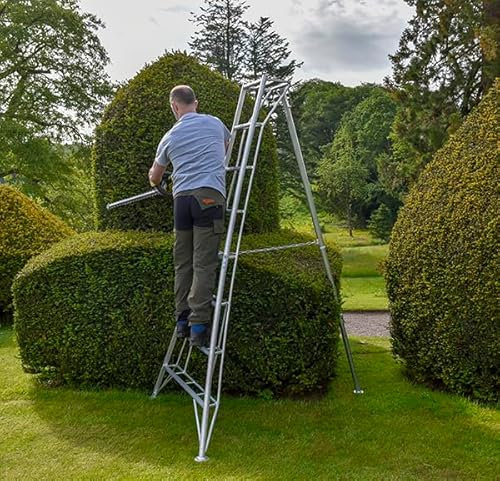 Hendon 8ft (2.4m) Aluminium Standard Lightweight Tripod Ladder - Ideal for Gardeners, DIY enthusiast, Landscapers suitable for both outdoor and indoor use. (With rubber feet)