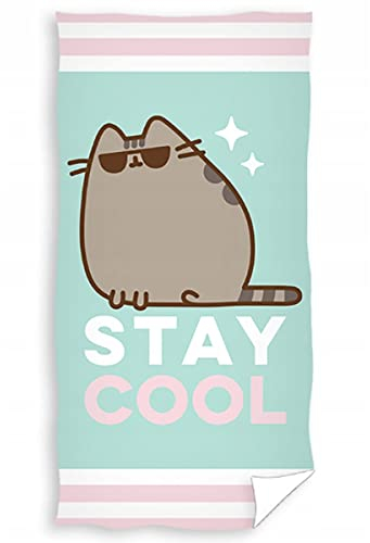Pusheen The Cat Badetuch, 100 % Baumwolle, kühl bleiben, 69,8 x 139,7 cm