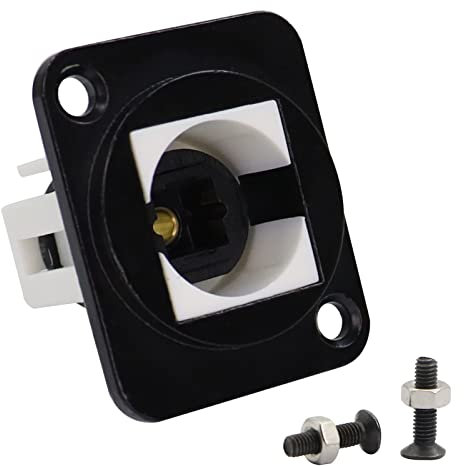 QIANRENON Toslink Audio Fiber Optic Adapter Connector Female to Female XLR Panel Mount CouplerTransmission of Digital Audio Signals,for Digital Recording Studio System, Network Rack, Black