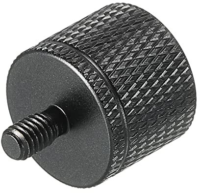 sourcing map Mic Stand Adapter 1/4 Female to M4 Male Camera Screw Thread Adapter for Microphone Tripod Stand Black