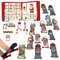 Voiakiu -Finger-Skateboard-Adventskalender, Weihnachts-Countdown-Kalender 24 Tage Fingerboard-Skate-Spielzeug, Fingerspitzen-Bewegungs-Skate-Party-Spielzeug für Kinder, Teenager, Erwachsene
