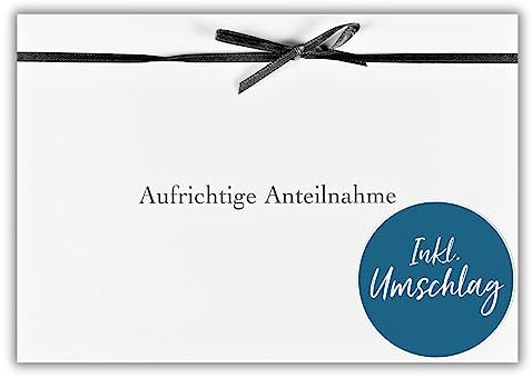 bsb Trauerkarte zur Beerdigung - liebevolle Beileidskarten mit Umschlag - Trauerkarte hochwertig mit Text-Motiv - Herzliches Beileid Karte Trauer - Kondolenzkarte in 11,5 x 17,0 cm