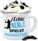 Emaille Tasse Blechtasse - Statement Sprüche - Echte Kerle spielen Badminton schwarz - 300 ml - Weiß Silber - sarkasmus spruch spruechen sprüche, sprueche mit sprüchen stoffbeutel lustige