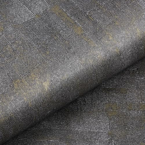 Livelynine Selbstklebende Tapete Schwarz Gold 40CMx5M Klebefolie Möbel Betonoptik Grau Anthrazit Abwaschbar Folie Für Möbel Küche Badezimmer Schrank Tapete Grau Gold Schwarz Schlafzimmer Esszimmer