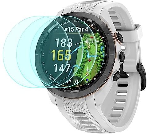 Duttek (3 Pack Designed for Garmin Approach S70 (42mm) Tempered Glass Screen Protector, 9H Anti-Scratch Tempered Glass Protective Film for Garmin Approach S70 42mm Smartwatch