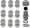 Pack of 10 M20 x 1.5 (Plastic Grey) Cable Gland / Cable Grommets with Locknut for Cable Diameter 6-12 mm Waterproof IP68 - (Metric)