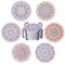 STARUBY 6 Stück Keramikuntersetzer, Untersetzer mit Halter, Untersetzer für den Couchtisch, saugfähig für Getränke, Küchen- und Esszimmerdekoration, 10 cm rund, Blau