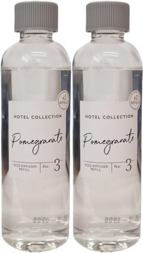 2 X Hotel Collection No.3 Pomegranate Refill Reed Diffuser 200ml - Refresh Your Space (Bottle Label may Vary)