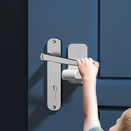 Fhlbestyu 2/4/6 Stück Türhebelschlösser für Kinder, Türdrückerschloss Tragbares Kindersicherung, Fenstersicherung Backofen, Haustiersicherung Türhebelschlösser Babysicherheitsschlösser Multifunktionen