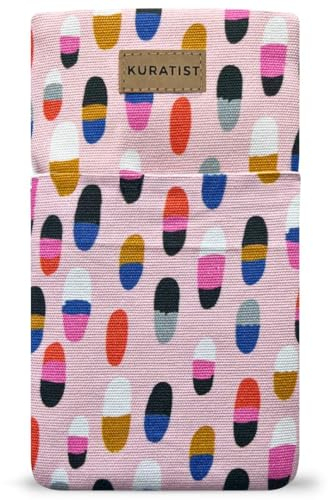 Kuratist Handy-Tasche 'AHOI' - Universell kompatibel z.B. iPhone 15/14/13 or Pro, Galaxy S24/S23, Xiaomi 14/13 - Handgefertigt aus Baumwoll-Canvas - Mit Schutzklappe - Confetti Pop