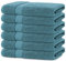 BANANALU 6 Handtücher Set 50x100cm 100% Baumwolle Gästehandtücher Handtuch Saxony Blue