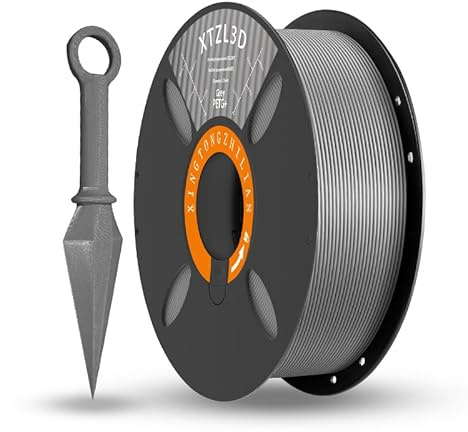 High-Speed Grey PETG 3D Printer Filament 1.75mm, Dimentional Accuracy +/-0.02mm, 1Kg Spool (Reuseable Tray) 3D Printing Filament