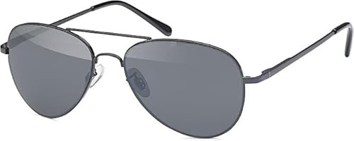 YMTXC Pilotenbrille Sonnenbrille für das schmale Gesicht inkl Brillenbeutel (Black)