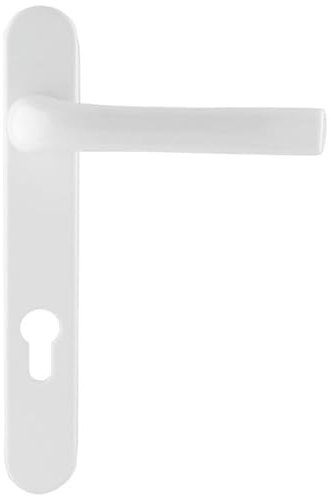 Reversible Lever Standard Security White External Door Handle - Euro Lock 240mm