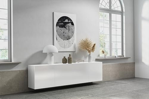 Wuun® Somero Sideboard Highboard SDF5 / 240cm B:(2x120) H:60cm T:40cm I Weiß-Matt