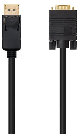 DisplayPort to VGA Cable Converter, allows you to connect a device with DP output to a display with VGA input.Black color,length 2 meters,male connectors on both ends.