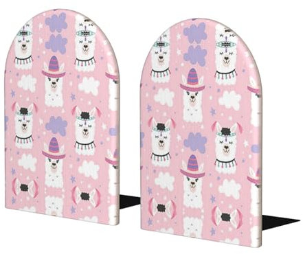 1 paire de serre-livres en bois d'alpaga de dessin animé, serre-livres pour étagères, serre-livres robustes pour bureau, maison