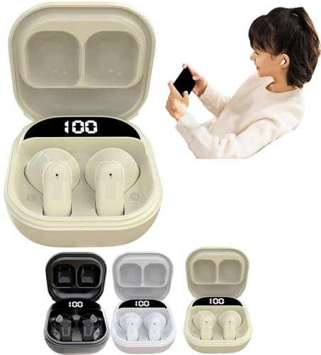 Auriculares Inalámbricos Bluetooth 5.4 de HFLWYWD, Intraurales, In Ear, Color Piel, 30 Horas de Duración, Cancelación de Ruido Activa, Control Táctil, Compatibles con Bluetooth, Garantía de 2 Años