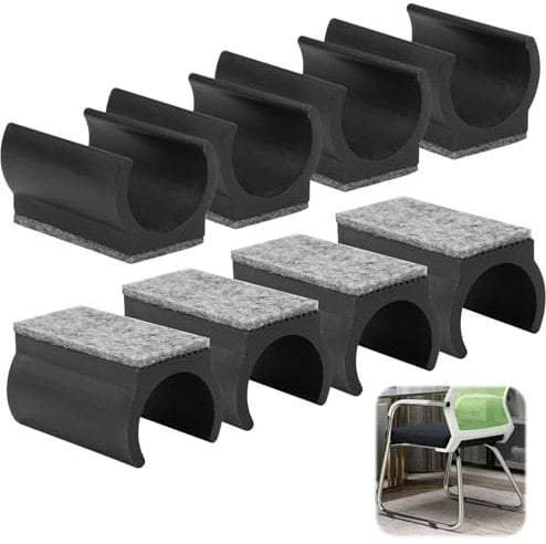WhizNook 8 Stück Stuhlgleiter Freischwinger mit Filz, Ø 22 mm Filzgleiter für Freischwinger aus Kunststoff, Filzgleiter für Schwingstühle, für Schützen Sie Fliesenböden Holzböden