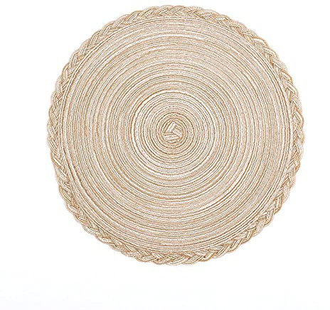 Tovagliette, tovagliette Tovagliette in macramè a trama rotonda for tavolo da pranzo, set da 2, tappetini da cucina antiscivolo resistenti al calore, sottobicchiere, sottobicchieri da tavolo antiscivo