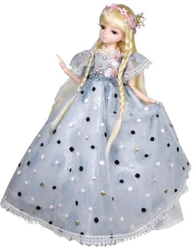 Proudoll 1/4 BJD-Puppe, 45 cm, Prinzessin Tina SD-Puppen, mit Kugelgelenk, individueller Puppenkörper mit Kleidungs-Outfit-Set