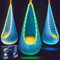 LFSMVT Leuchtende Kinder-Hängematte, Schaukel mit LED-Lichtern, sensorischer Pod-Schaukelstuhl mit aufblasbarem Kissen und allem Zubehör, Pod-Schaukel für Kinder drinnen und draußen (Hellblau)