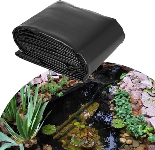 RDWQDGJG x 0 m HDPE-Teichfolie für Garten- und Fischteiche. Robuste Teichfolie aus Gummi für Wasserspiele, künstliche Seen und Baustellen. Dicke 0,12 mm. Langlebig und wasserdicht. 8 x 6,0 m