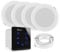 Power Dynamics A100 Bluetooth Deckenlautsprecher 4er Set – 4X Einbaulautsprecher 5 IPX5 Wasserdicht – 160 Watt Verstärker – Badezimmer & Außenbereich – Unterputzradio, 55mm Tief - Weiß/Schwarz