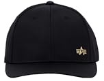 Alpha Industries Unisex Metal Label Kappe, Black/Shiny Gold, One Size