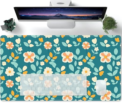 Mouse Mat Flowers: Daisies Extended Gaming Mouse Mat, Extra Large Mouse Pad for Gamer, Keyboard Mousepad for Gaming, PC Laptop - 600x300mm