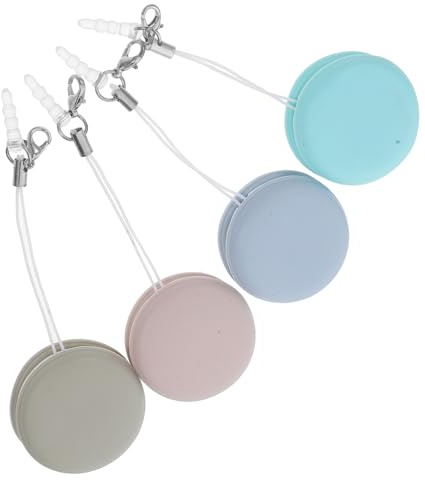 DOITOOL 4pièces Nettoyant Écran Téléphone Macaron Lingettes Nettoyantes Portables Pendentif pour Lunettes Et Objectifs Chiffon De Nettoyage pour Appareils