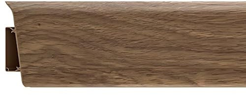Battiscopa ROYAL in Pvc - Passacavo - Canalina Removibile - Dimensione: 7,6x2,3x250 cm (Rovere (16 pz))