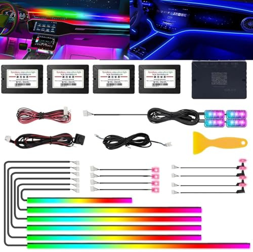 Shengruili Auto LED Innenbeleuchtung,6M/18 in 1 RGB Auto Innenraumbeleuchtung,Led Atmosphäre Licht mit APP Steuerung und Fernbedienung,Innenraum Fußraumbeleuchtung