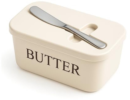 MAISON BUTTER Beurrier avec Couteau à Beurre Offert | Boite à Beurre pour le Frigo avec Couvercle | Grand Beurrier Hermétique pour Beurre 250gr 500gr | Porte Beurre Incassable pour Réfrigérateur