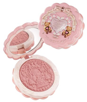 Fard in seta satinato della collezione Sweetie Bear, fard in polvere rosa pesca scintillante per guance Flower Know, trucco viso modulabile e sfumabile, morbido e a lunga tenuta (Rose Chanson)