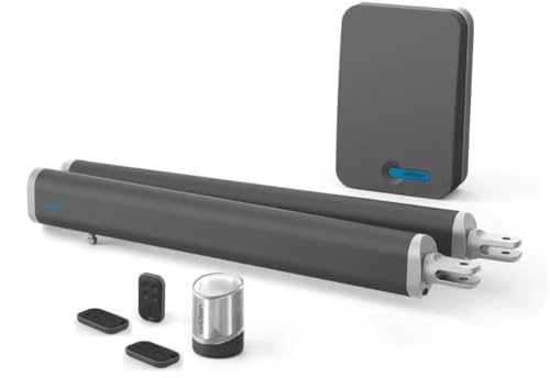 Avidsen Teha-SE Motorizzazione a Cilindri Portale Battente con 3 | Fino a 1,75 m/150 kg per battente, 2 cilindri 24 V, portata 80 m, 4 modalità, ritorno ostacolo
