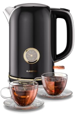 Klarstein Victoria Wasserkocher 1,7 L – Retro-Wasserkocher 2200 W, Vintage-Design, herausnehmbarer Kalkfilter, 360-Grad-Basis, automatische Abschaltung