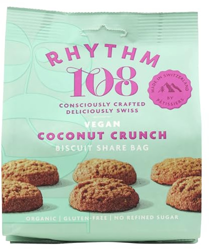 Rhythm 108 Coconut Cookie Organic Biscuits, 135g, Pack of 1 - Packaging May Vary