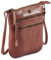 Cochoa Small Triple Zip Real Leather Women's Crossbody- Premium Vintage Crossover Shoulder Sling Bag (Cognac)