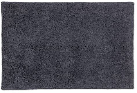 Schöner Wohnen Kollektion Badteppich einfarbig anthrazit 67x110 cm – waschbare Badematte rutschfest - 100% Baumwolle – Badvorleger Trockner geeignet – Duschvorleger Badezimmer