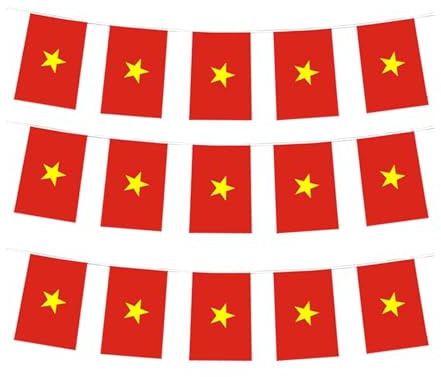 Mini drapeau vietnamien avec petite ficelle pour décoration